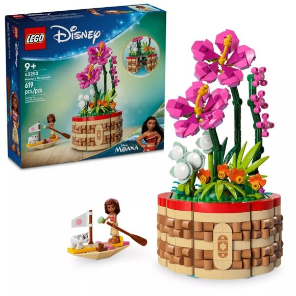 NEW Lego Disney Moana Flowerpot Orchid Flower Home Decor Building Set with Doll - Picture 2 of 16